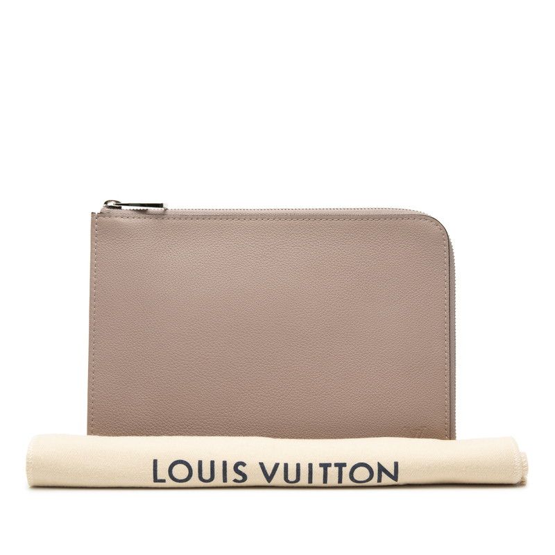 Louis Vuitton Pochette Jour PM Clutch Taupe Beige Leather — view 7