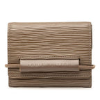 Louis Vuitton Epi Portefeuille Elastic Trifold Wallet Brown Leather