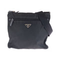 Prada Tessuto Black Silver Nylon Shoulder Bag Pochette