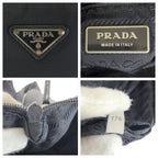 Prada Tessuto Black Silver Nylon Shoulder Bag Pochette — view 6