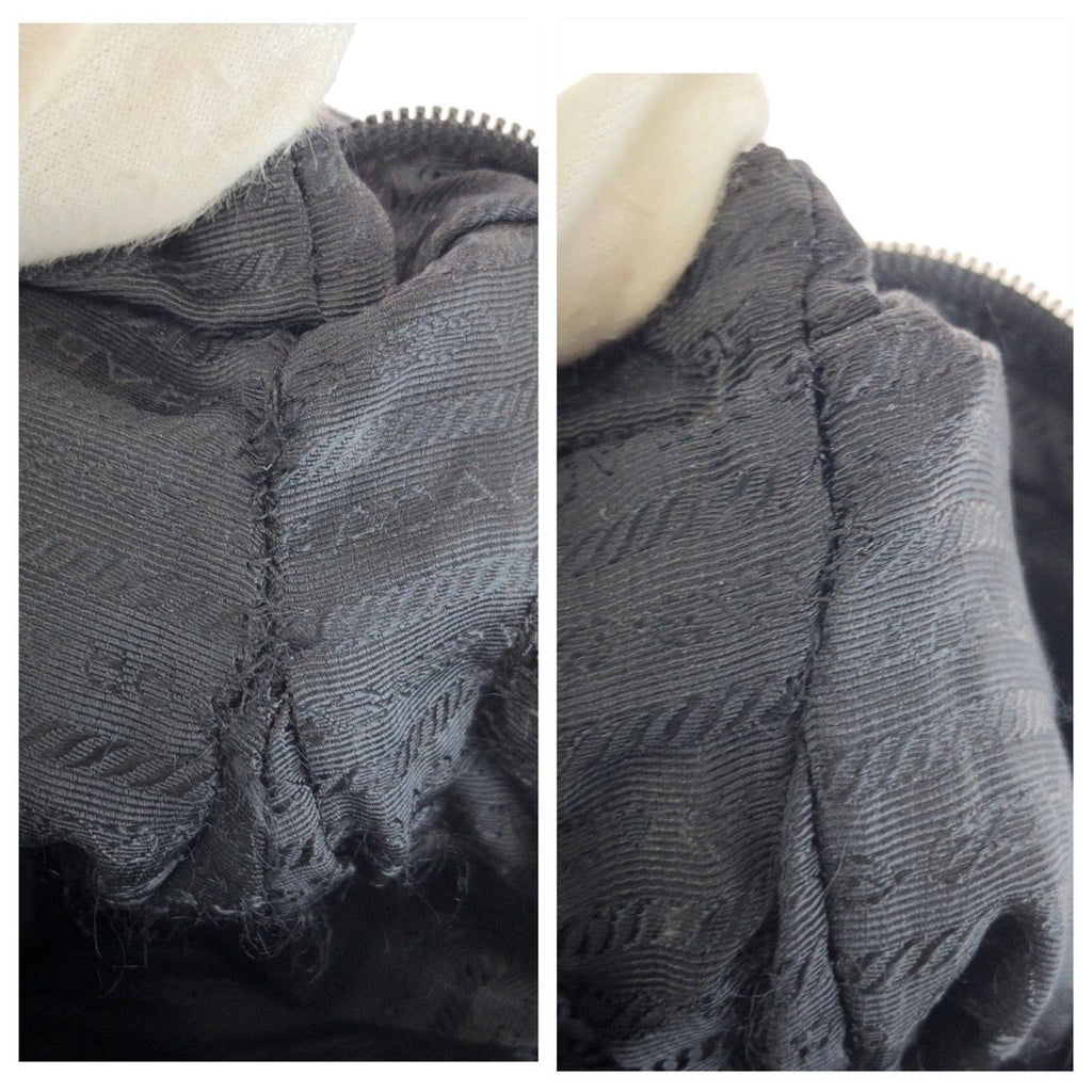 Prada Tessuto Black Silver Nylon Shoulder Bag Pochette — view 4