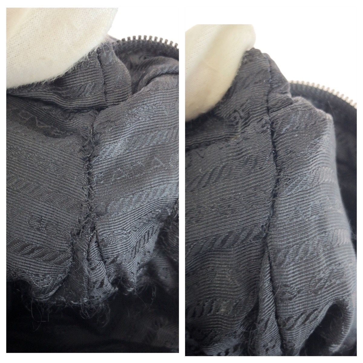 Prada Tessuto Black Silver Nylon Shoulder Bag Pochette — view 4