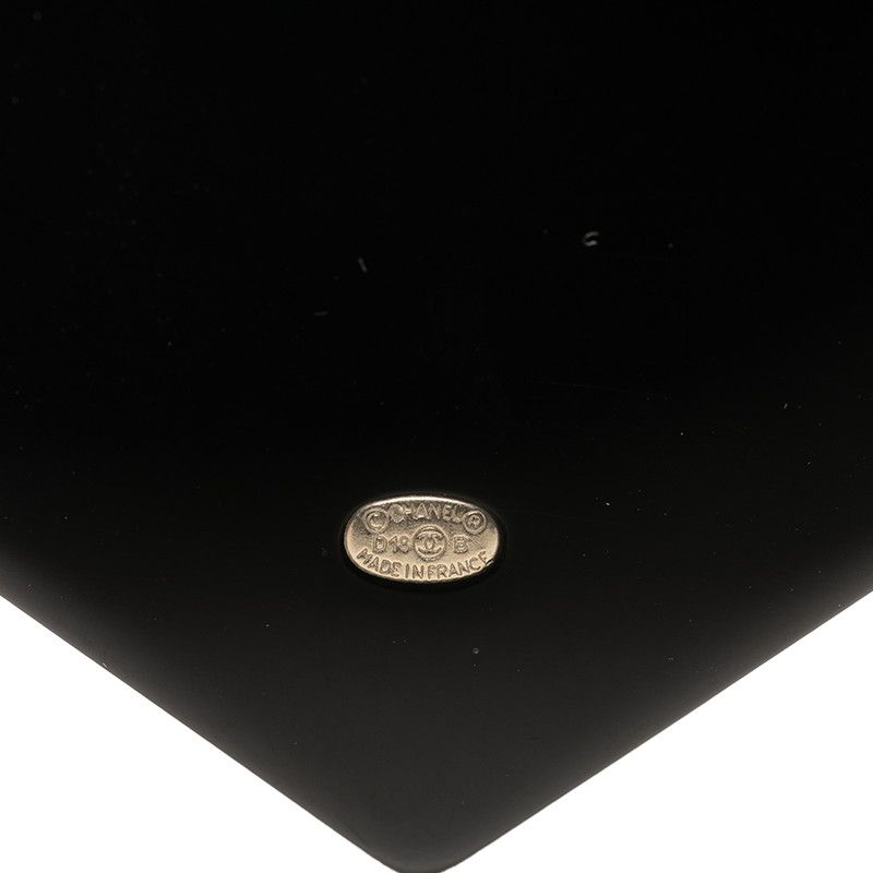Chanel CC Logo Coco Neige Emblem Brooch 18 Black Plastic Rhinestone — view 3