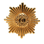 Chanel CC Logo Vintage Octagram Brooch Gold Plated