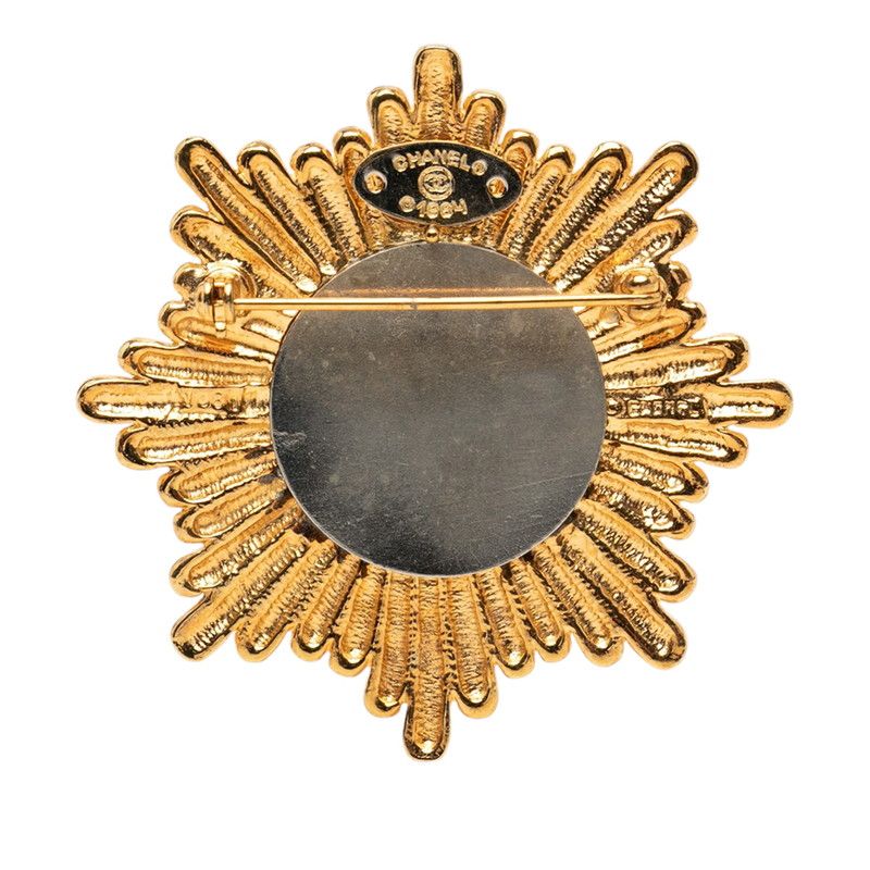 Chanel CC Logo Vintage Octagram Brooch Gold Plated — view 2