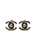 Chanel CC Logo Vintage Earrings 96 Silver Metal