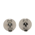 Chanel Round Earrings 00 Silver Leather Metal — view 2