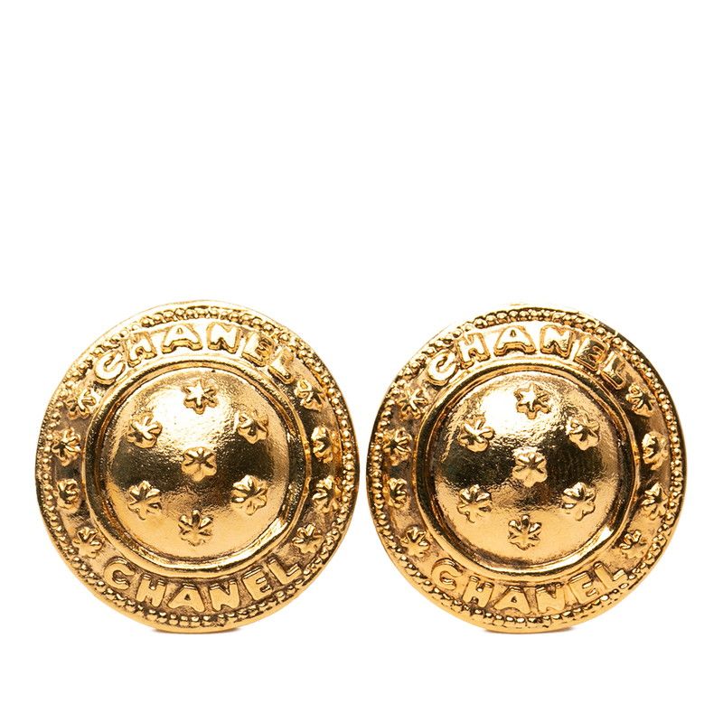 Chanel Round Earrings Gold Plated