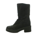 Fendi Zucca Pattern Short Boots Round Toe Thick Sole Logo One Color 37 Black BB