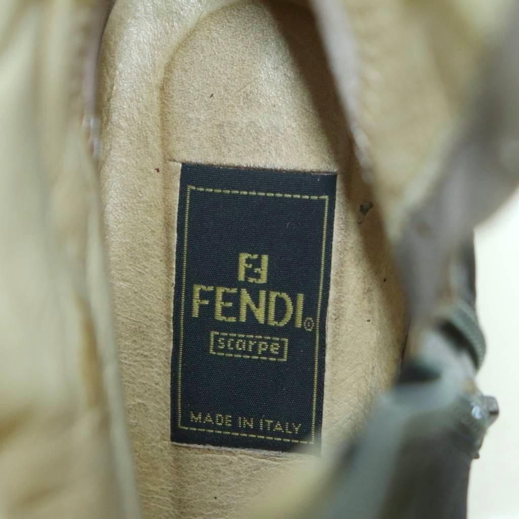 Fendi Zucca Pattern Short Boots Round Toe Thick Sole Logo One Color 37 Black BB — view 7
