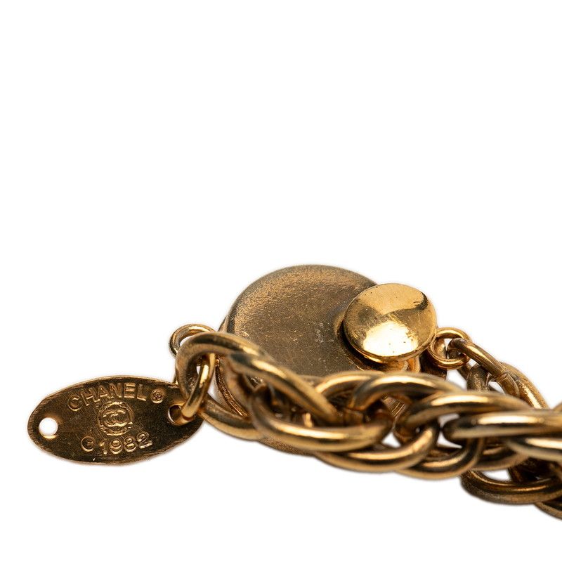 Chanel CC Logo Horse Medallion Vintage Chain Pendant Gold Plated — view 6