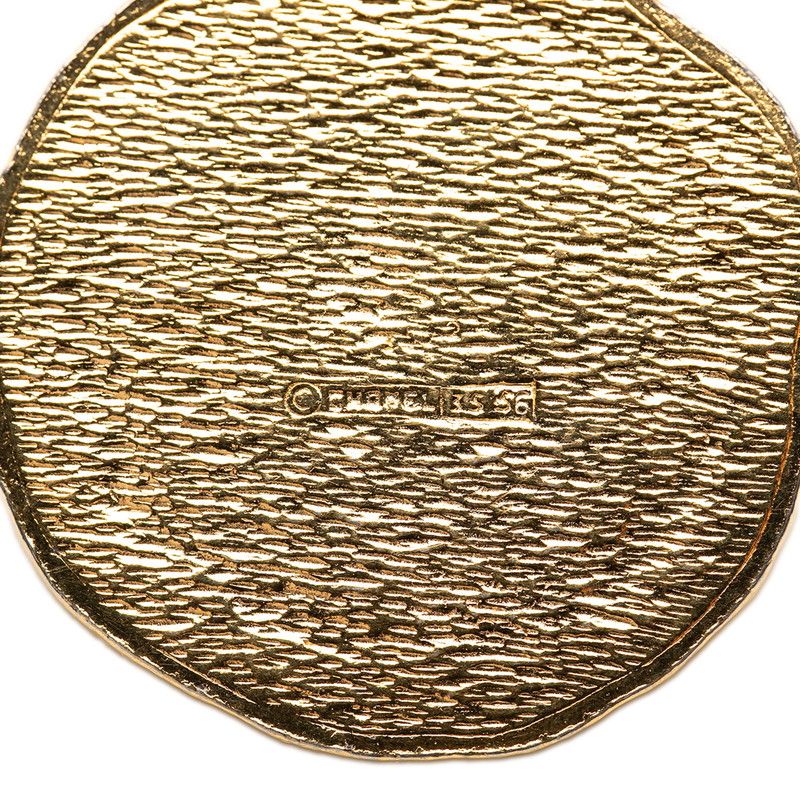Chanel CC Logo Horse Medallion Vintage Chain Pendant Gold Plated — view 3