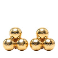 Chanel CC Logo Ball Motif Vintage Earrings Gold Plated