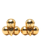 Chanel CC Logo Ball Motif Vintage Earrings Gold Plated — view 2