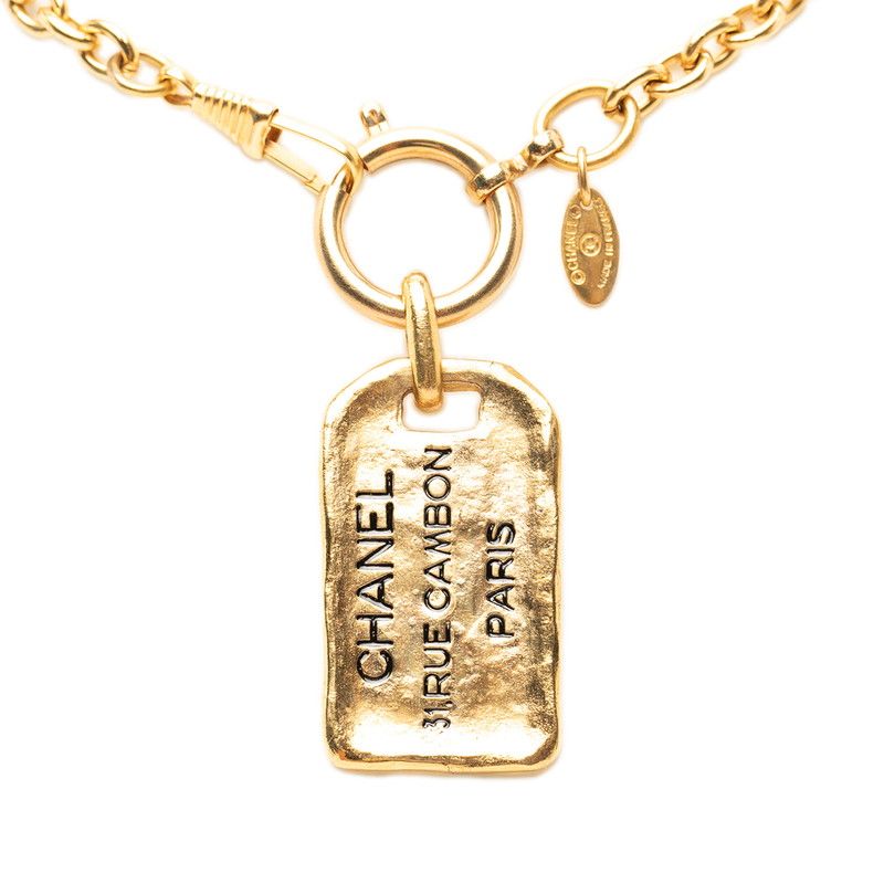 Chanel 31 Rue Cambon Chain Plate Pendant Gold Plated — view 2