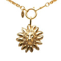 Chanel CC Logo Lion Motif Chain Pendant Gold Plated