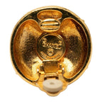 Chanel CC Logo Round Earrings Gold Plated — view 3