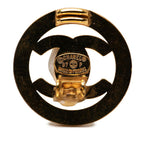 Chanel CC Logo Vintage Round Earrings 97 Gold Plated — view 3
