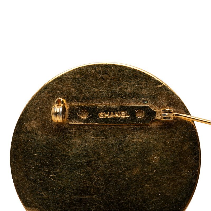 Chanel CC Logo 31 Rue Cambon le Round Brooch Gold Black Plated — view 3