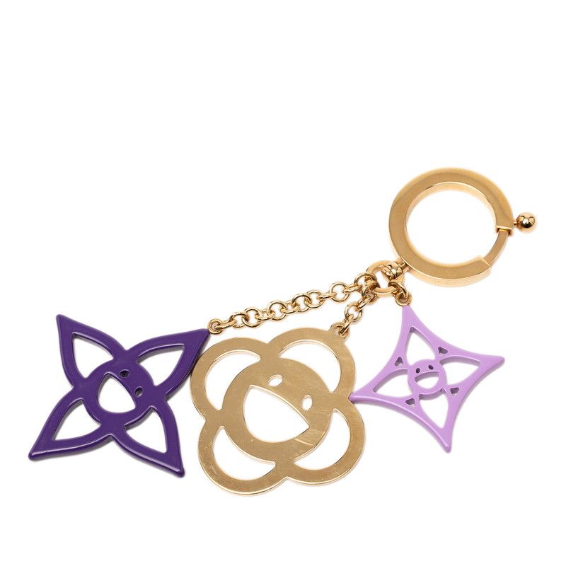 Louis Vuitton Bijou Sac Cosmic Blossom Key Holder Charm Gold Purple Plastic