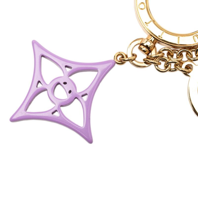 Louis Vuitton Bijou Sac Cosmic Blossom Key Holder Charm Gold Purple Plastic — view 3