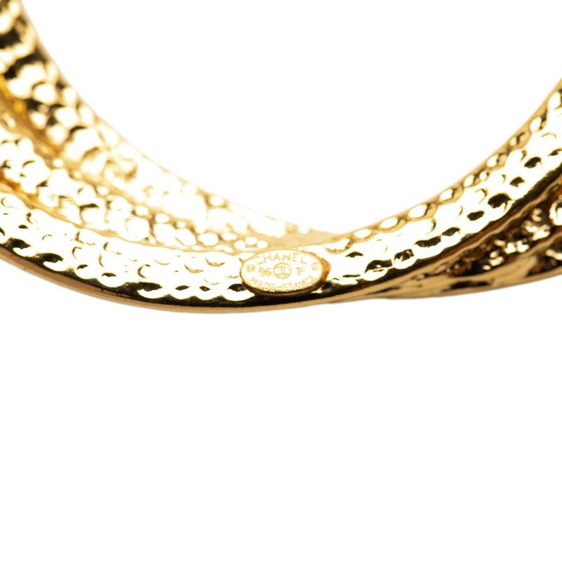 Chanel CC Logo Turnlock Triple Hoop Chain Pendant 96 Gold Plated — view 4
