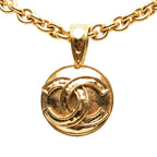 Chanel CC Logo Vintage Chain Pendant 94 Gold Plated