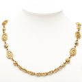 Chanel CC Logo Chain Necklace Gold Rhinestone Plated