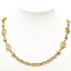 Chanel CC Logo Chain Necklace Gold Rhinestone Plated