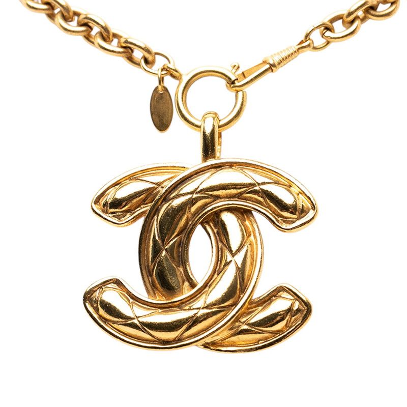 Chanel CC Logo Chain Pendant Gold Plated
