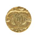 Chanel CC Logo Vintage Round Brooch 95 Gold Plated