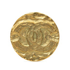 Chanel CC Logo Vintage Round Brooch 95 Gold Plated
