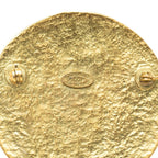 Chanel CC Logo Vintage Round Brooch 95 Gold Plated — view 3