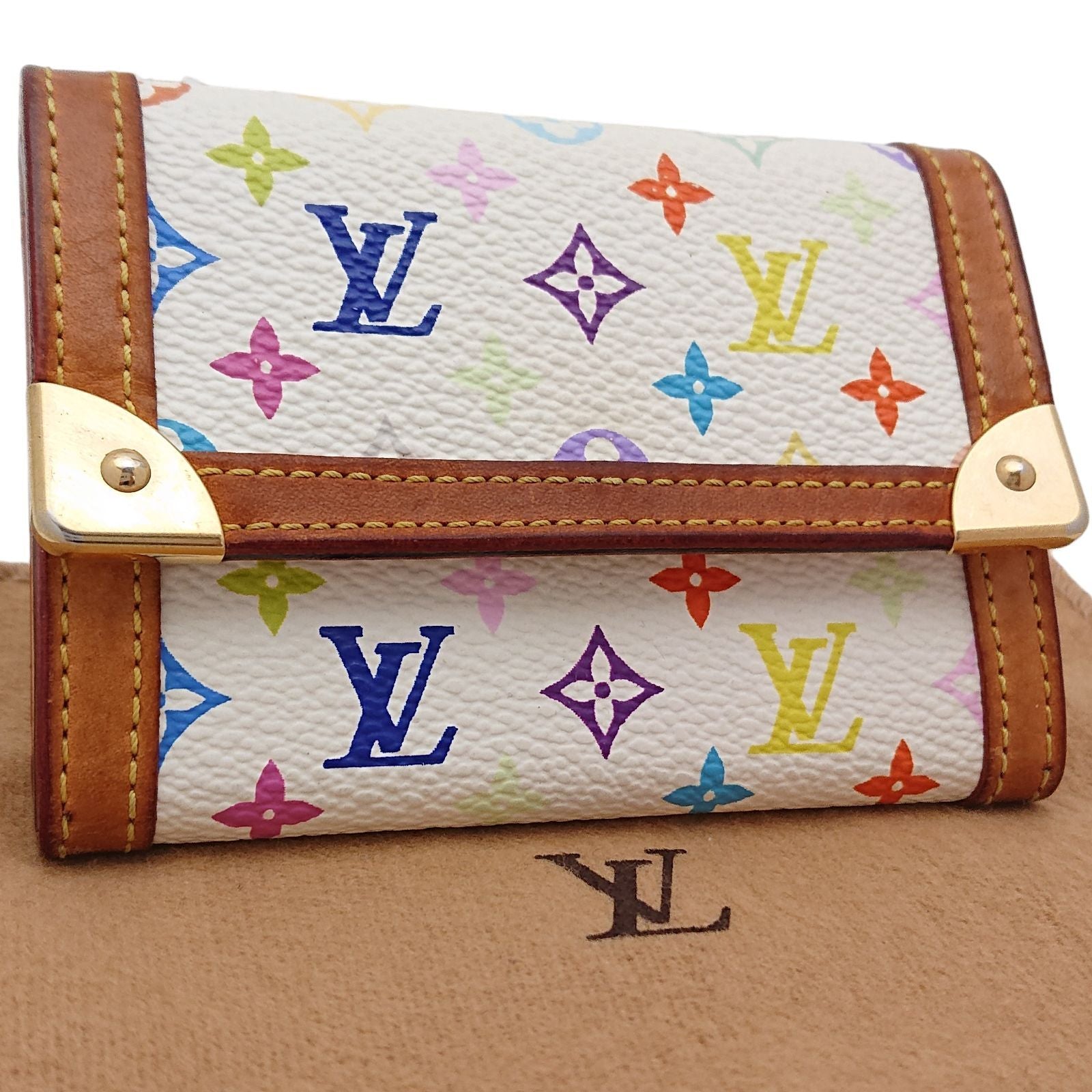 Louis Vuitton Coin Case Porte-Monnaie Pla Monogram Multicolor Blanc