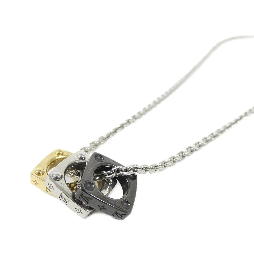 Louis Vuitton Pendant Monogram Gold Necklace — view 3