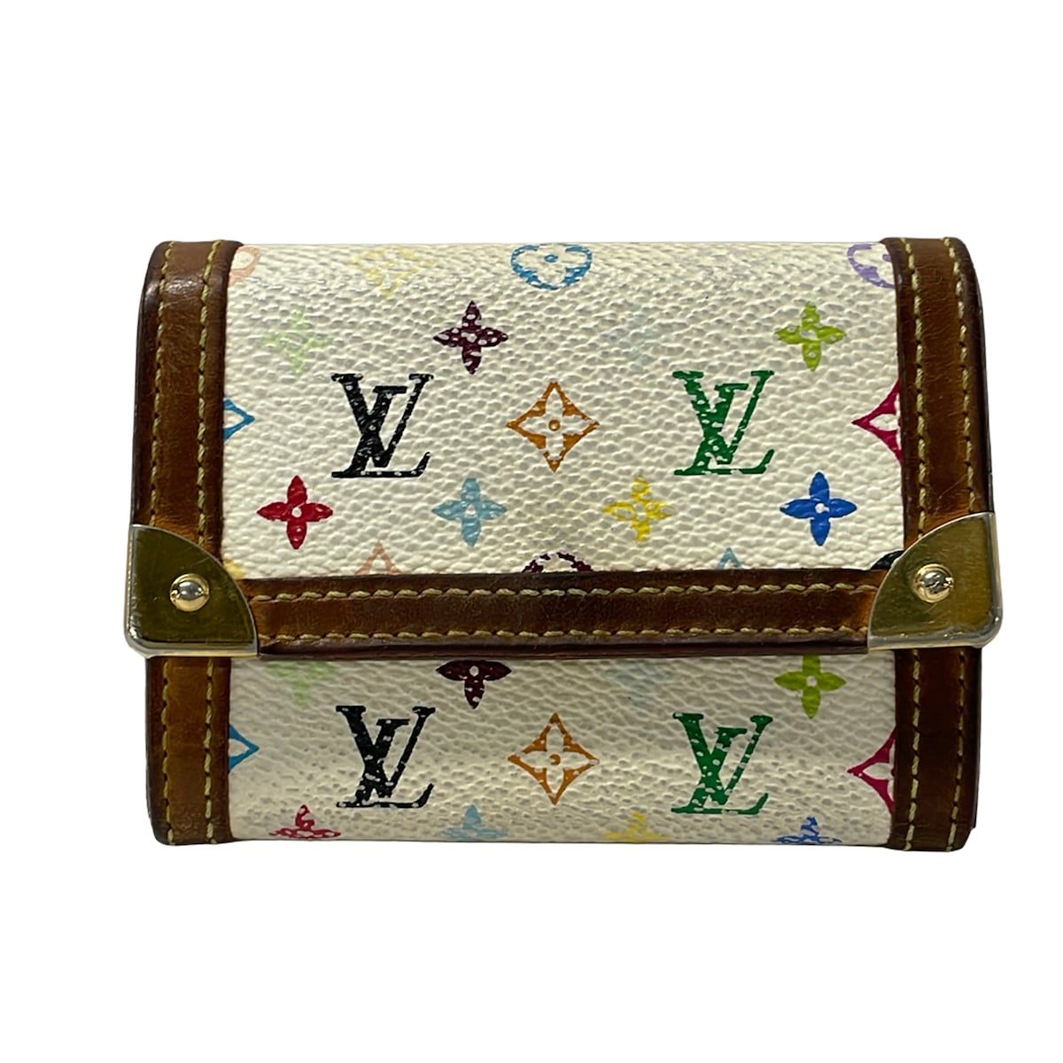Louis Vuitton Coin Case Monogram Multicolor Porto Monet Pla Blanc