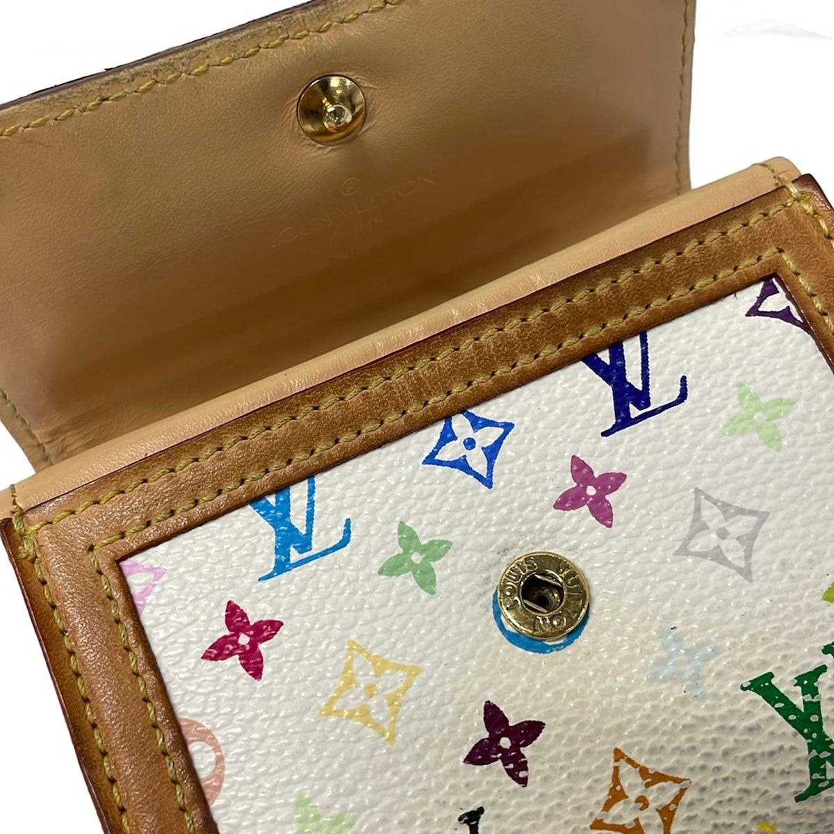 Louis Vuitton Coin Case Monogram Multicolor Porto Monet Pla Blanc — view 5