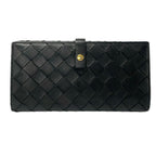 Bottega Veneta Wallet Intrecciato Black Leather