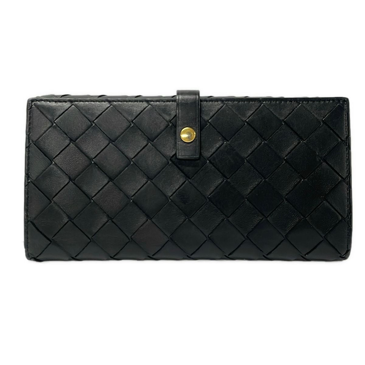 Bottega Veneta Wallet Intrecciato Black Leather