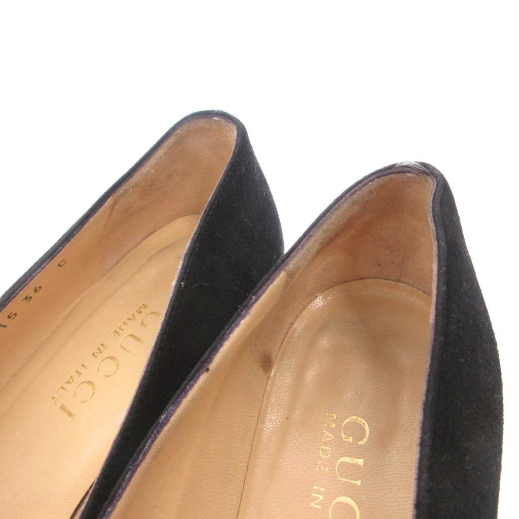 Gucci Bamboo Loafers Shoes Suede 36 Black — view 8