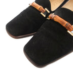 Gucci Bamboo Loafers Shoes Suede 36 Black — view 3