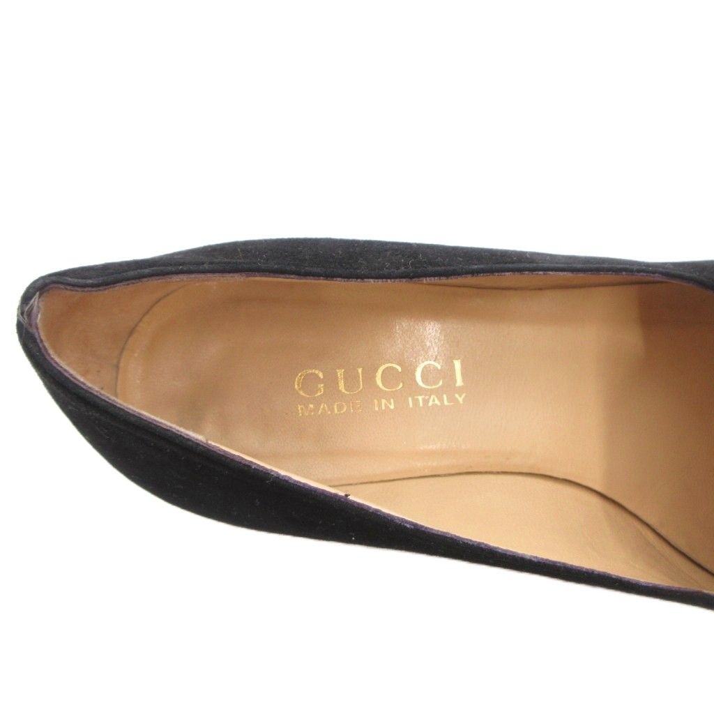 Gucci Bamboo Loafers Shoes Suede 36 Black — view 7
