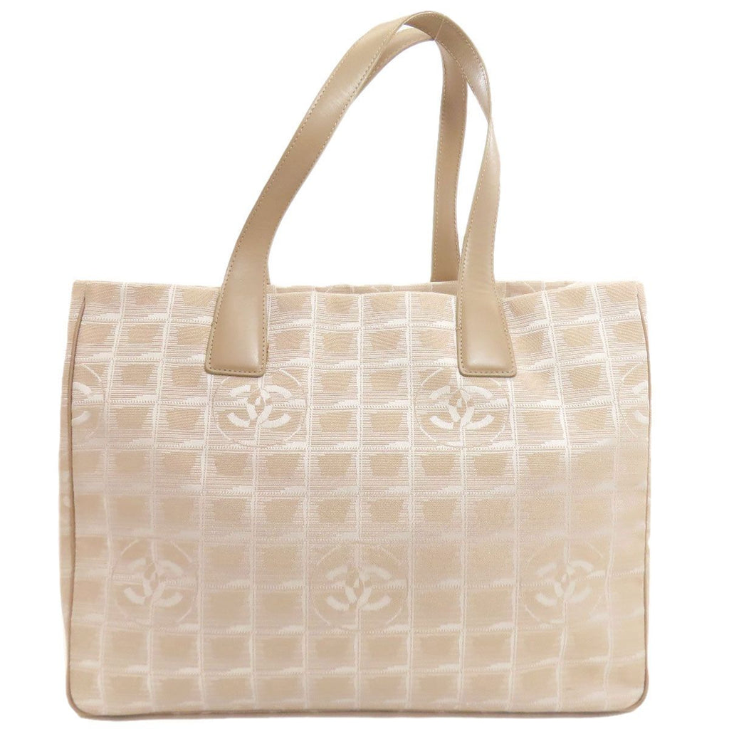 Chanel New Travel Line MM Gold Tote Nylon Jacquard