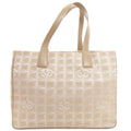 Chanel New Travel Line MM Gold Tote Nylon Jacquard