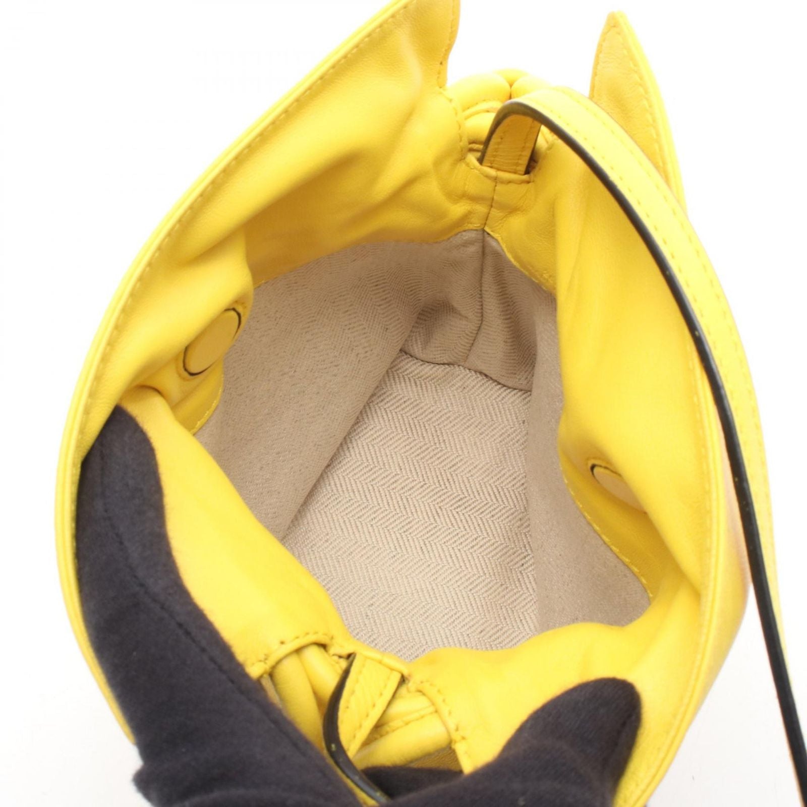 Loewe Shoulder Bag Flamenco Clutch Mini Yellow Leather — view 3