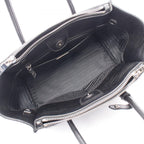 Prada Handbag Glace'calf 2-Way Bijou Studs Black Leather Perforated Tote — view 3