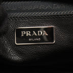 Prada Handbag Glace'calf 2-Way Bijou Studs Black Leather Perforated Tote — view 4