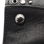 Prada Handbag Glace'calf 2-Way Bijou Studs Black Leather Perforated Tote — view 6