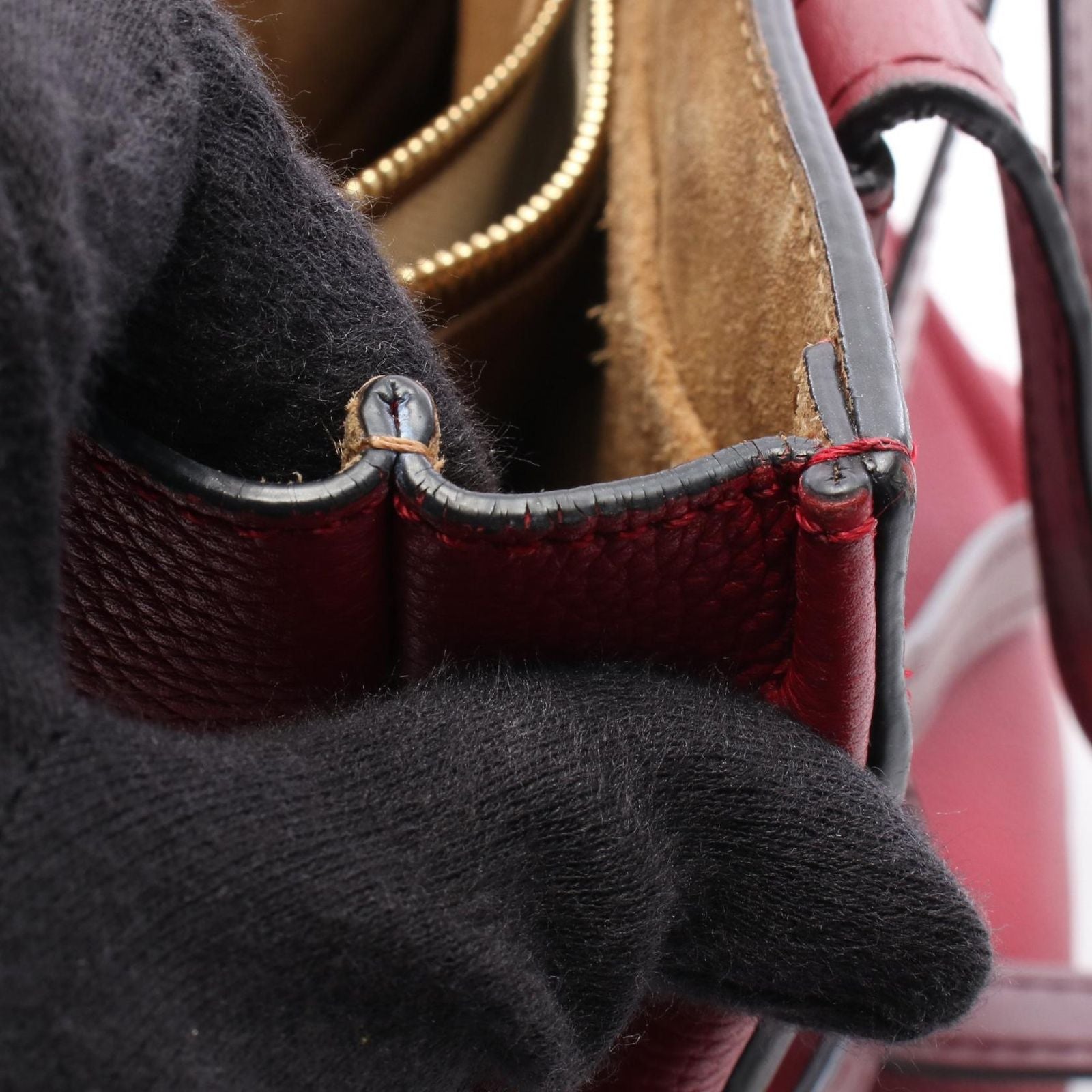 Loewe Tote Gate Top Handle Winered Leather — view 5