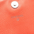 Chanel Shoulder Bag Half Moon CC Logo Coral Orange Calf CC Chain Wallet — view 4